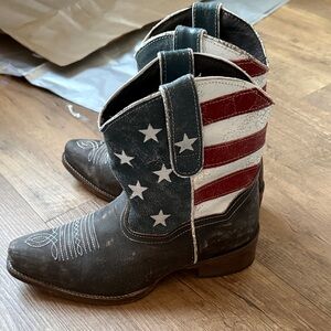 Roper Patriotic Ankle Boots - Red, White, and Blue